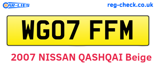 WG07FFM are the vehicle registration plates.