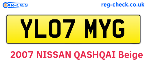 YL07MYG are the vehicle registration plates.