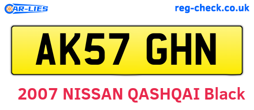 AK57GHN are the vehicle registration plates.