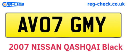 AV07GMY are the vehicle registration plates.