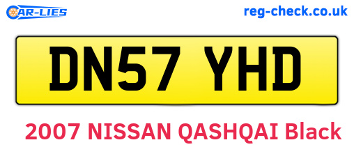 DN57YHD are the vehicle registration plates.