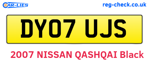 DY07UJS are the vehicle registration plates.