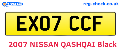EX07CCF are the vehicle registration plates.