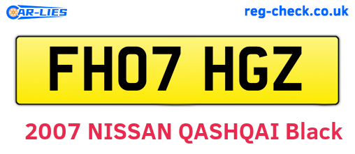 FH07HGZ are the vehicle registration plates.
