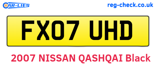 FX07UHD are the vehicle registration plates.