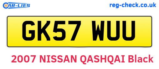 GK57WUU are the vehicle registration plates.
