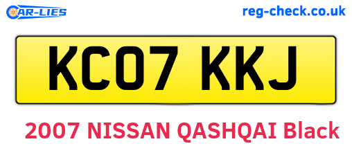 KC07KKJ are the vehicle registration plates.