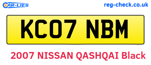 KC07NBM are the vehicle registration plates.