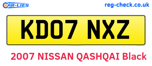 KD07NXZ are the vehicle registration plates.
