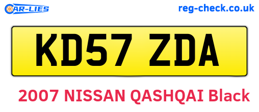 KD57ZDA are the vehicle registration plates.