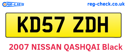 KD57ZDH are the vehicle registration plates.