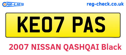 KE07PAS are the vehicle registration plates.