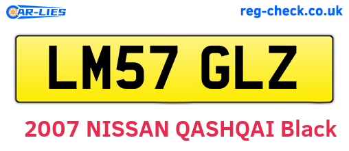 LM57GLZ are the vehicle registration plates.