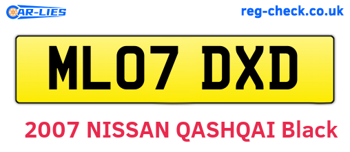 ML07DXD are the vehicle registration plates.