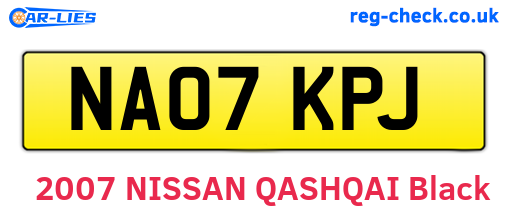 NA07KPJ are the vehicle registration plates.