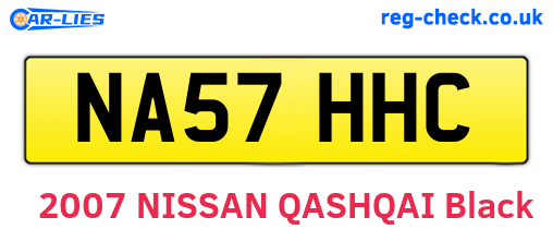 NA57HHC are the vehicle registration plates.