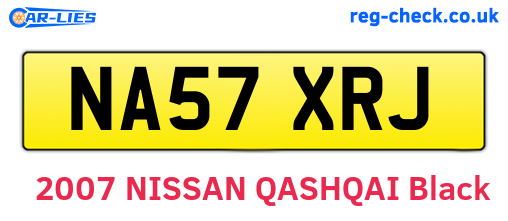 NA57XRJ are the vehicle registration plates.