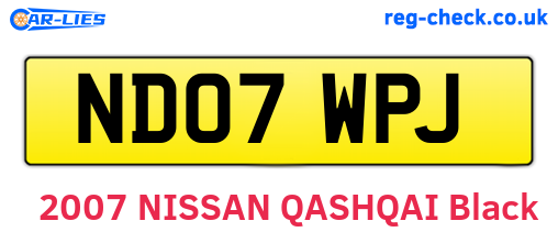 ND07WPJ are the vehicle registration plates.