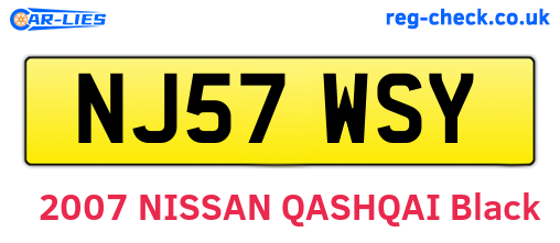 NJ57WSY are the vehicle registration plates.