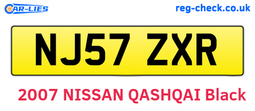 NJ57ZXR are the vehicle registration plates.