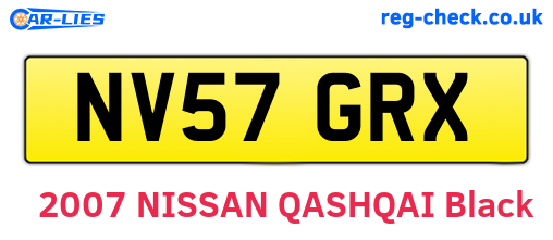 NV57GRX are the vehicle registration plates.