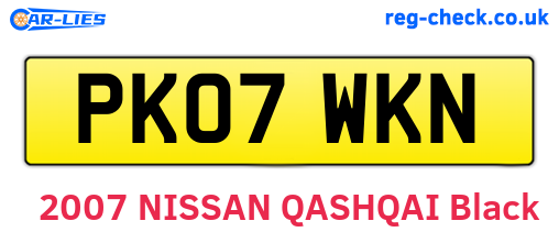 PK07WKN are the vehicle registration plates.