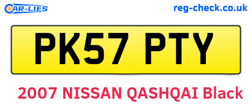 PK57PTY are the vehicle registration plates.