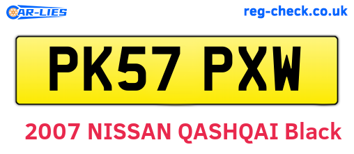 PK57PXW are the vehicle registration plates.