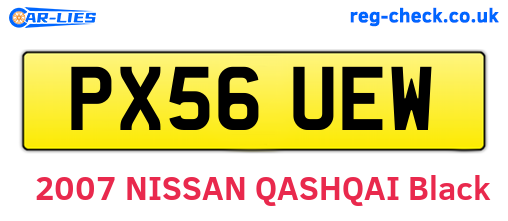 PX56UEW are the vehicle registration plates.