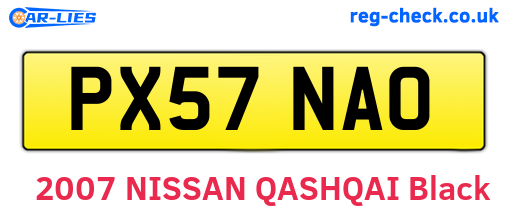 PX57NAO are the vehicle registration plates.