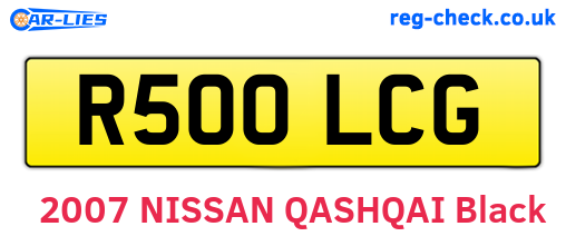 R500LCG are the vehicle registration plates.