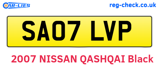 SA07LVP are the vehicle registration plates.