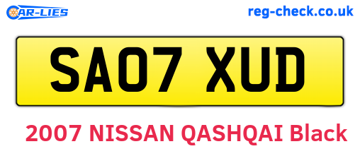 SA07XUD are the vehicle registration plates.