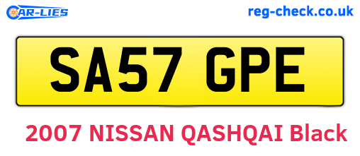 SA57GPE are the vehicle registration plates.