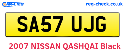 SA57UJG are the vehicle registration plates.