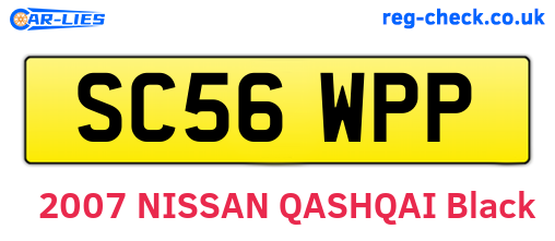SC56WPP are the vehicle registration plates.