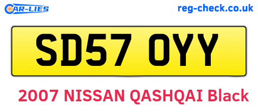 SD57OYY are the vehicle registration plates.