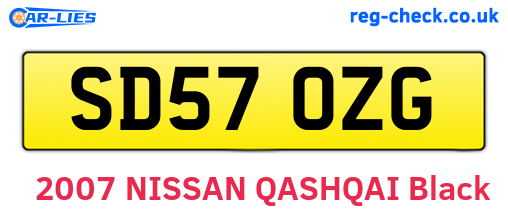 SD57OZG are the vehicle registration plates.