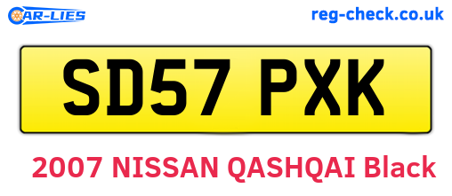 SD57PXK are the vehicle registration plates.