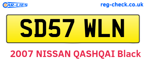 SD57WLN are the vehicle registration plates.