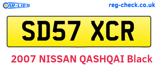 SD57XCR are the vehicle registration plates.