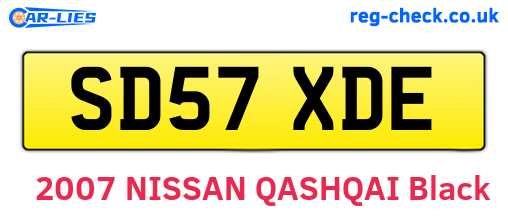 SD57XDE are the vehicle registration plates.