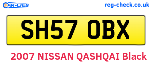 SH57OBX are the vehicle registration plates.