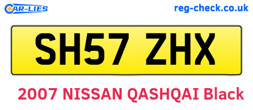 SH57ZHX are the vehicle registration plates.