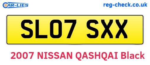 SL07SXX are the vehicle registration plates.
