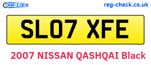 SL07XFE are the vehicle registration plates.