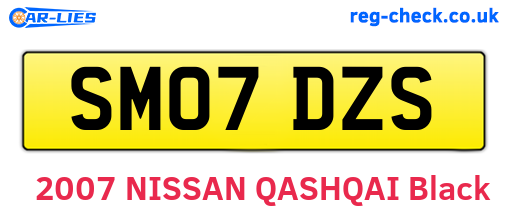 SM07DZS are the vehicle registration plates.