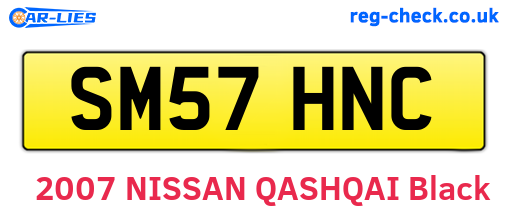 SM57HNC are the vehicle registration plates.