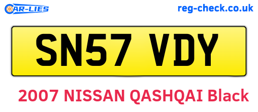 SN57VDY are the vehicle registration plates.