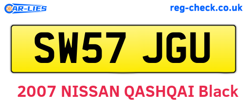 SW57JGU are the vehicle registration plates.